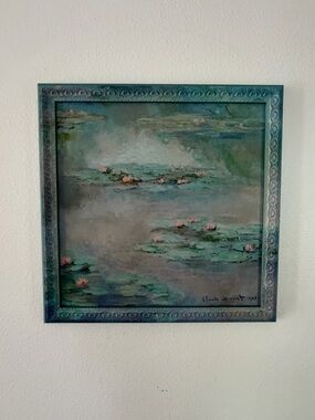 16x16 Water Lily by Claude Monet frame blands with panting